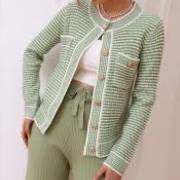 SHEIN striped double pocket cardigan - Picture 3 of 4